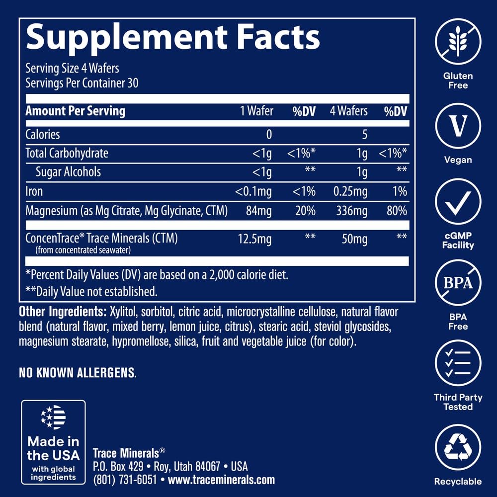 Trace Minerals Magnesium Chewable, Raspberry Lemon, 120 Count — Amazon image 3