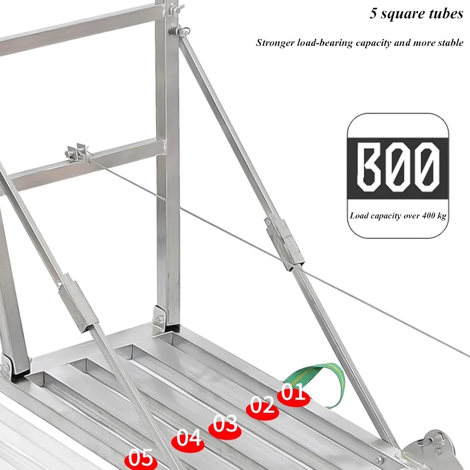 Scaffolding Adjustable Height Folding Work Platform, Iron Portable Scaffold Ladder, Non-Slip Work Bench 150KG Capacity for Home Improvement, Painting, Cleaning RV