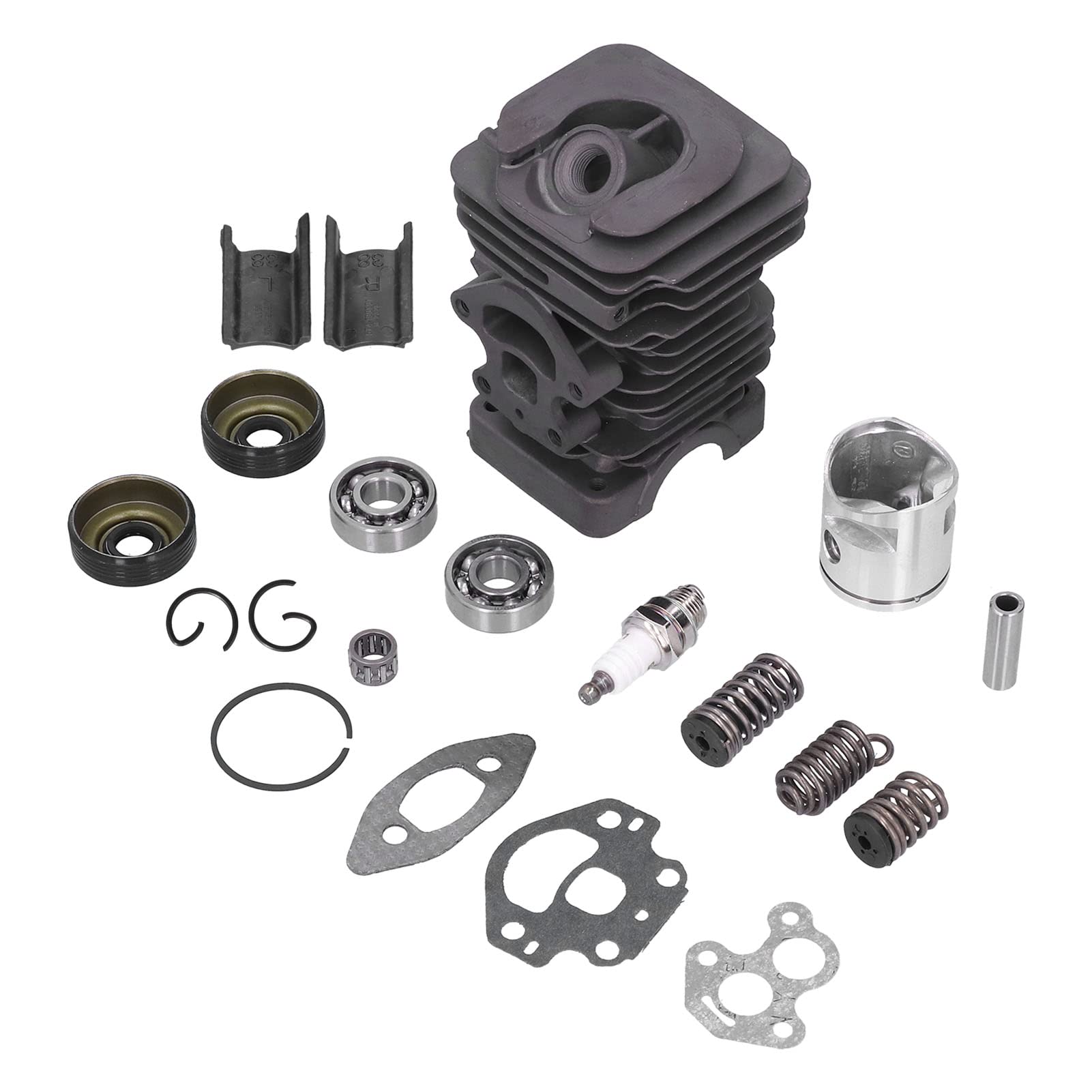 Kit de pistón de cilindro de aluminio de 39 mm, piezas de motosierra de disipación de calor con juego de rodamiento de agujas, herramienta profesional de recuperación forestal