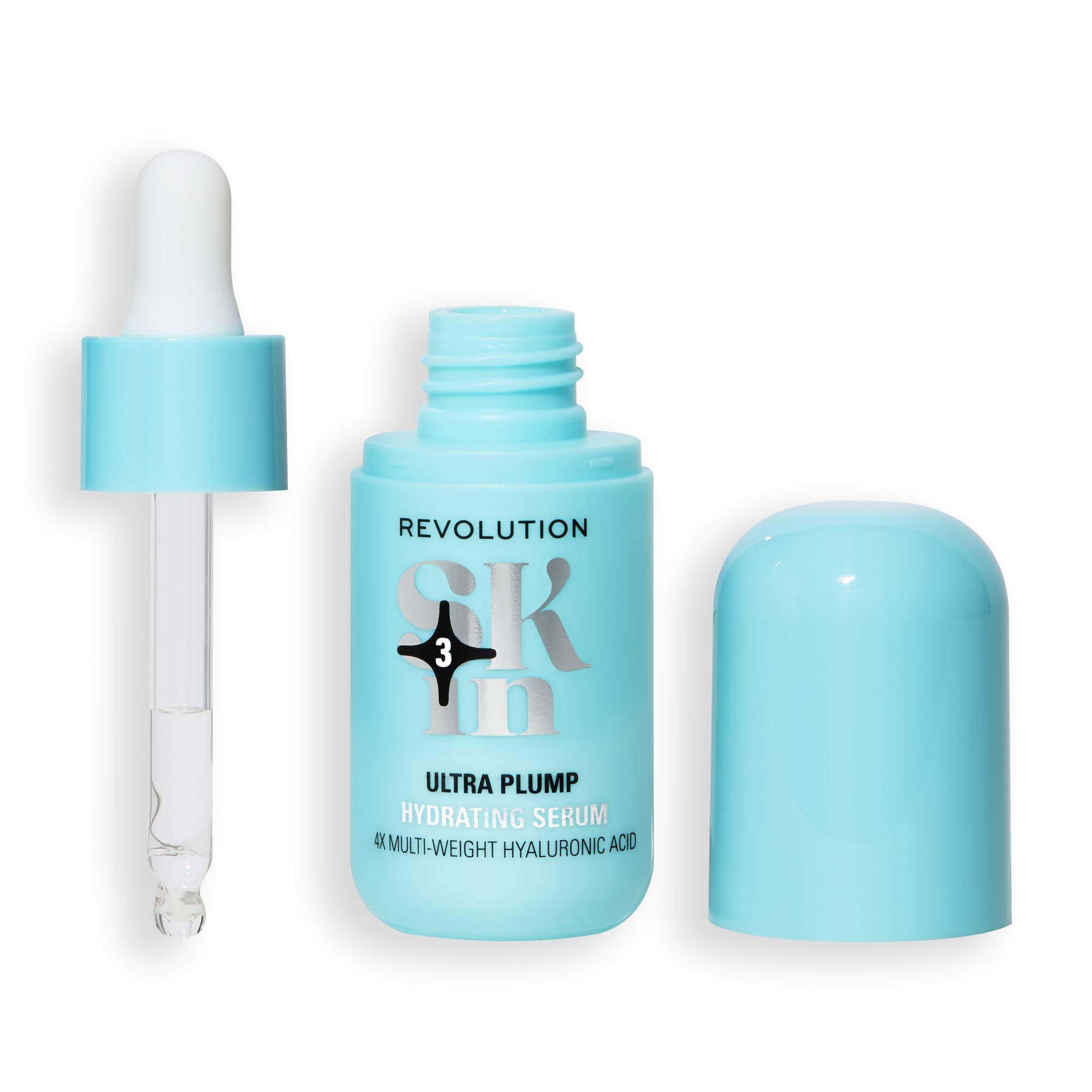 Revolution Skin, Ultra Plump Multi-Weight Hyaluronic Acid Hydrating Serum, Face Serum, Long-Lasting Hydration, Vegan & Cruelty-Free, 30ml