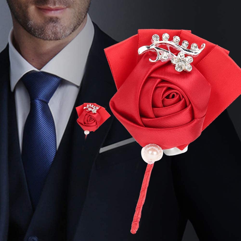 Handgelenkskorsagen für Hochzeiten， Band Corsage Exquisite Künstliche Corsage Hochzeit Corsage Brosche Hochzeit Dekoration Zubehör 4Pcs