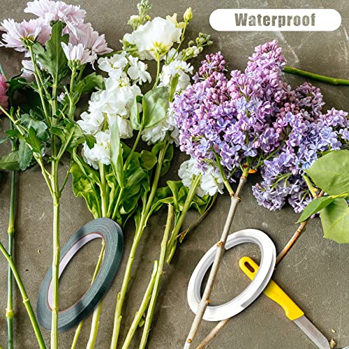 Savita 2 Rolls 1/4Inch Wide Floral Arrangement Tape, Waterproof Floral Tape Craft Florist Tape For Bouquets Stem Vases Artificial Flowers Wreath Floral Arrangement Supplies (Green And Transparent) #TOP4