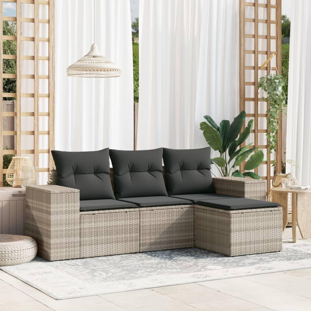Canapé de jardin résistant aux UV avec rangement et sac étanche en polyrotin