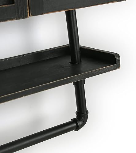 Miniatura 6 de Armario de almacenamiento sobre inodoro de 23.1 x 16.9 pulgadas, gabinete de baño con estante de pared ajustable y toallero, puertas dobles,