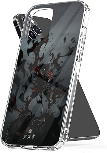 Funda de teléfono Asta Cover Demon a prueba de golpes, accesorios negros con trébol, compatible con iPhone 14 13 Pro Max 12 11 X Xs Xr 8 7 6 6s Mini