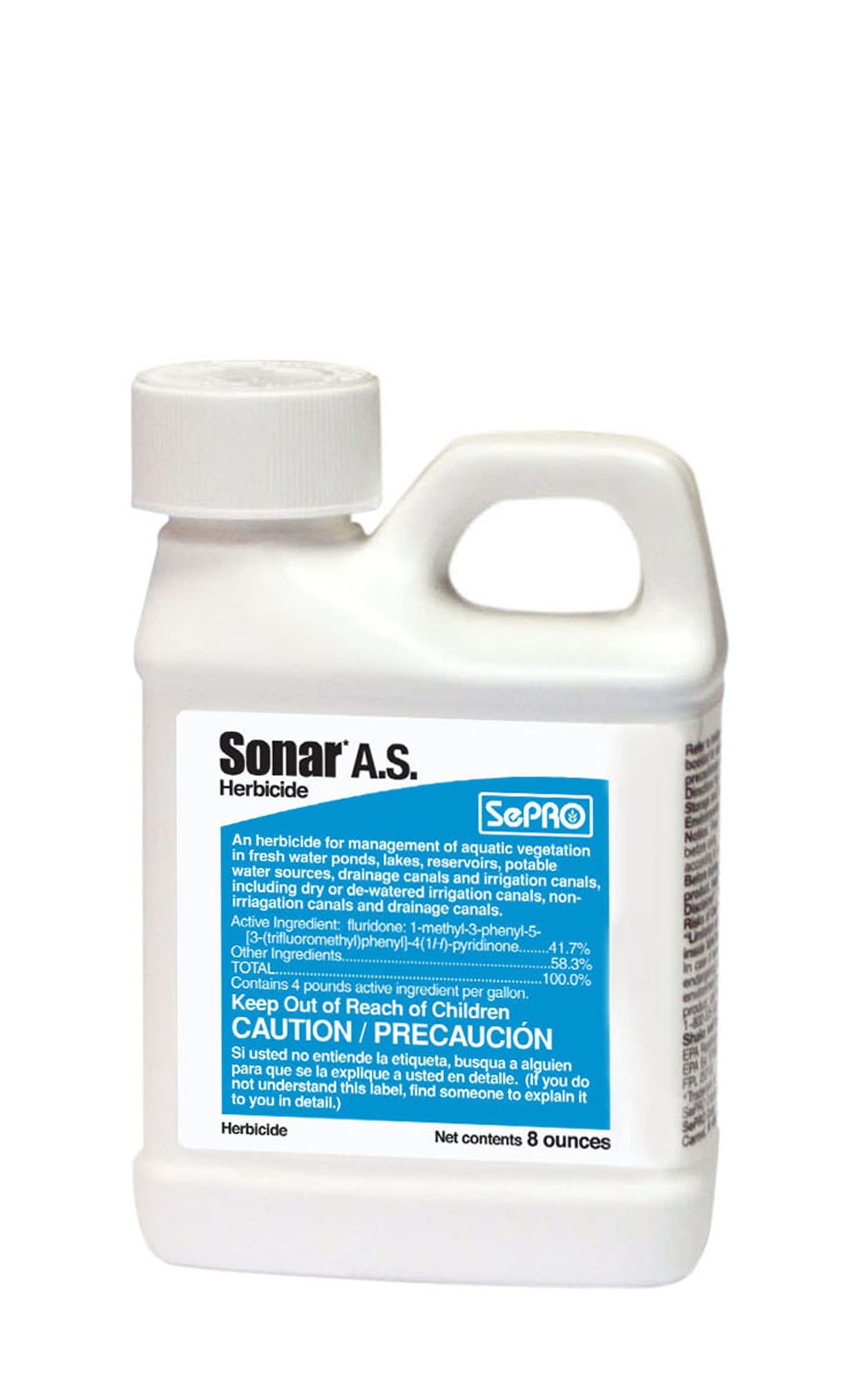 Sonar A.S. Liquid Aquatic Herbicide 8 oz Systemic Treatment for Duckweed, Watermeal, Hydrilla, and Invasive Pond Weeds, EPA Approved, Safe for Fish & Wildlife, Easy DIY Use for Small Ponds