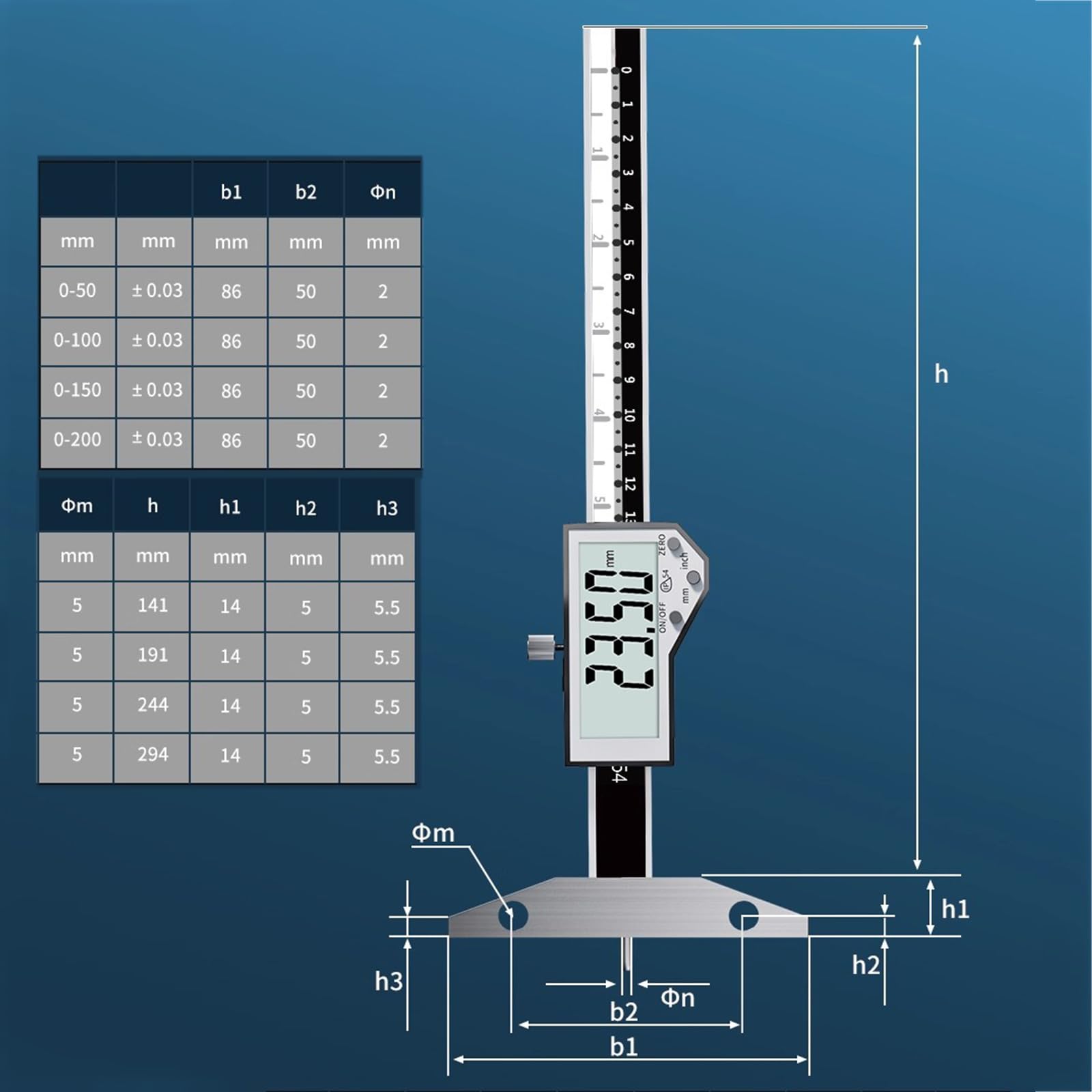 Cyfrowy miernik głębokości, elektroniczny miernik głębokości cienkiego pręta, dokładność 0,01 mm, z wyświetlaczem LCD, do sprawdzania wysokości spoiny i grubości filetu (100