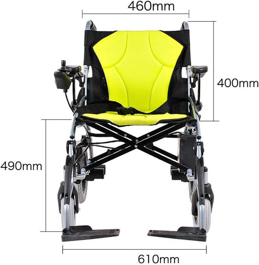 Front view of the VGAGV HBLD3-D Electric Wheelchair with key dimensions labeled.