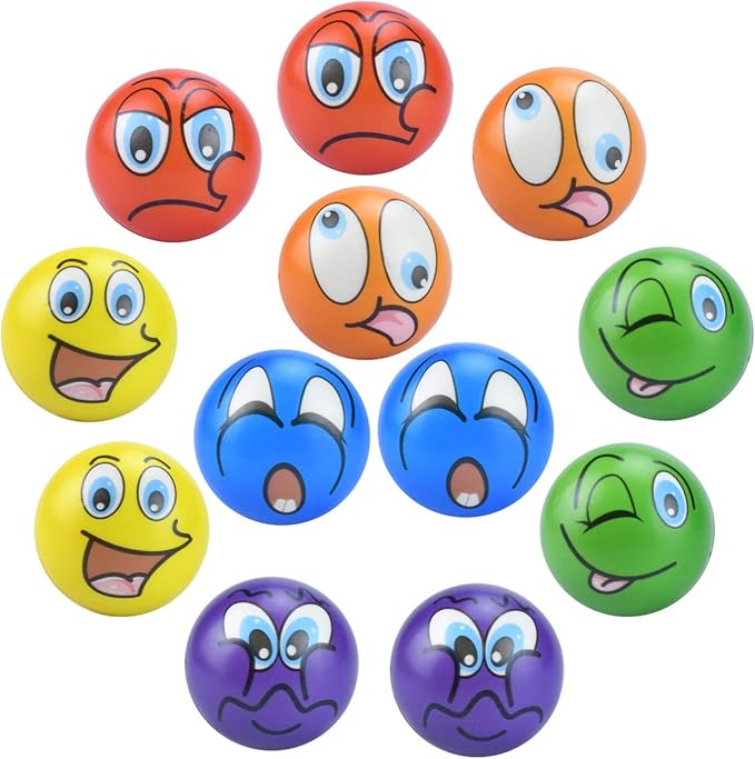 Kleemeiero Stressbälle 12er Set - Bunte Anti-Stress Bälle 6,3cm Für Kinder & Erwachsene