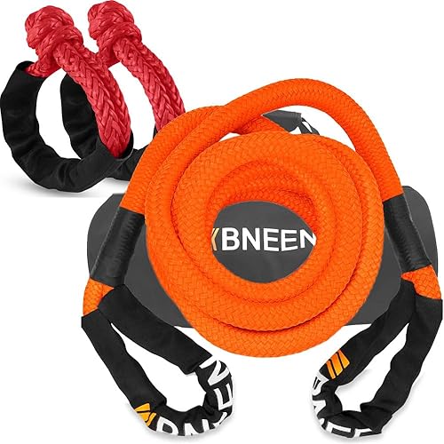 Miniatura 1 de BNEEN Kit de cuerda de recuperación cinética de 1 pulgada x 20 pies, cuerda de recuperación cinética (495000 libras), cuerda de remolque de 30% de
