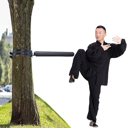 Maniquí Wing Chun incluido, barra giratoria de boxeo de 180°, barra refleja de artes marciales, altura de mano de resorte ajustable, para árbol u