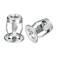 Vista 9 de uxcell Tuercas de gato M5, 5 tuercas roscadas de acero al carbono para metal fino, longitud de 0.724 in