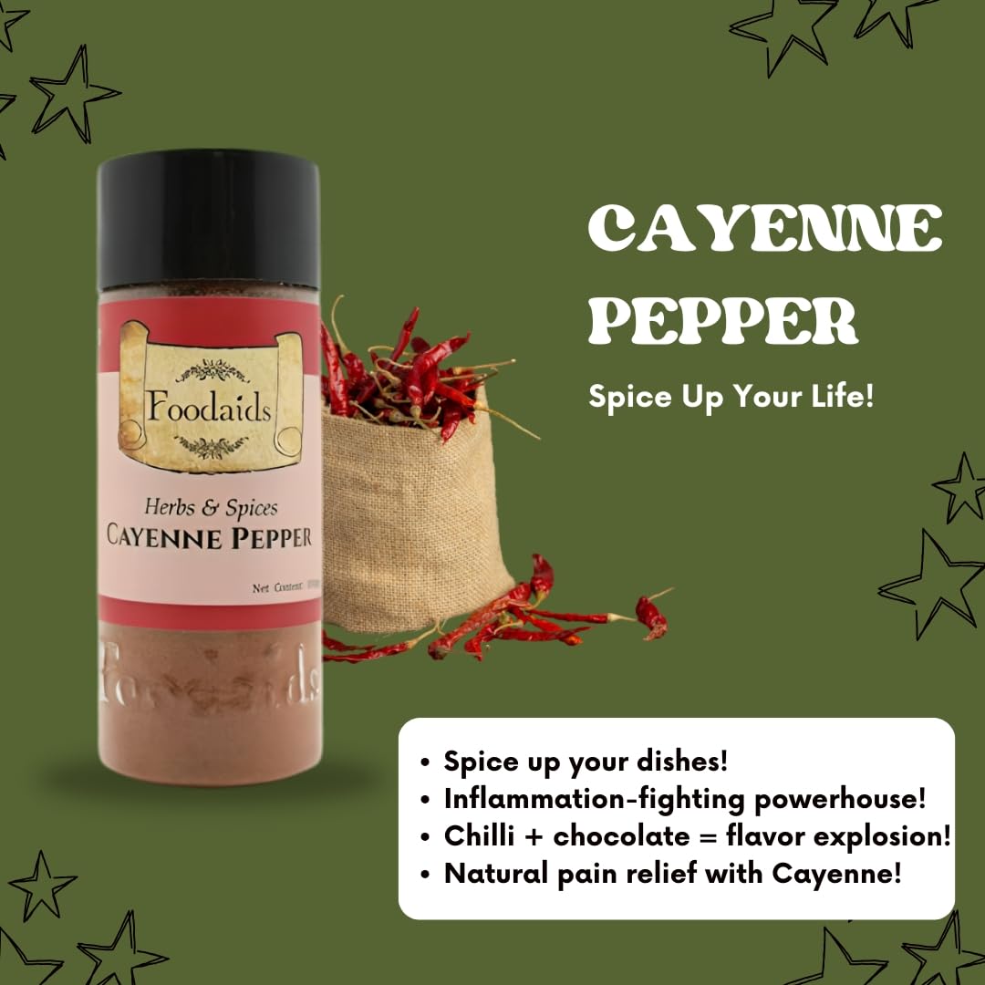 Foodaids Cayenne Pepper Powder 100gm.Capsicum annuum 'Cayenne'. Hot & Smoky Chilli powder. 4