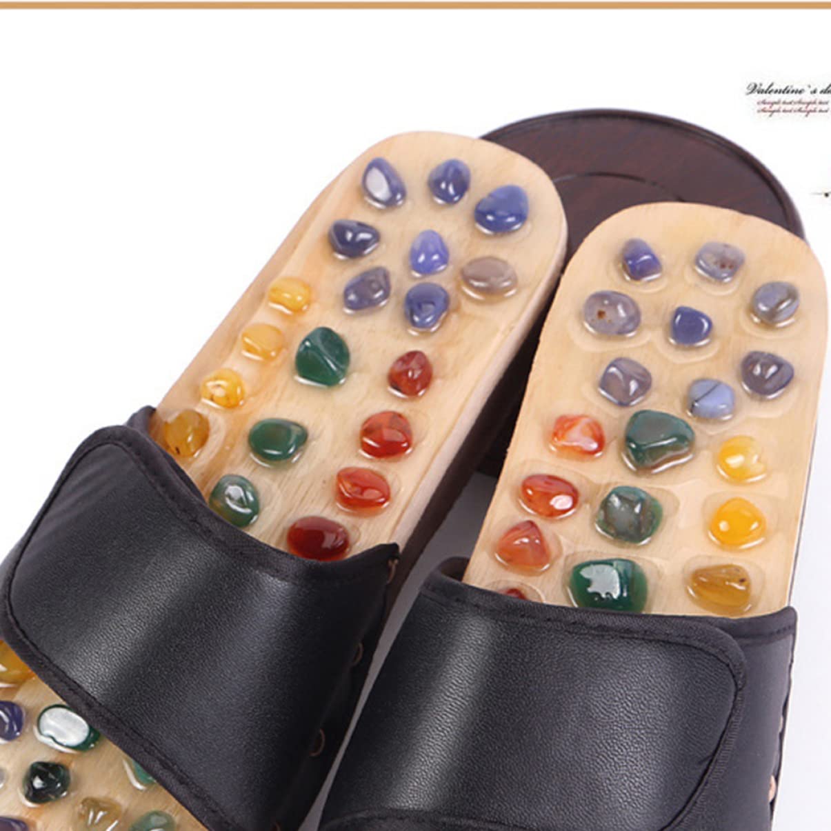 Massageschuhe Akupressurpoints Fußsohlenmassage für Gesundheit Massagepantoffeln aus Pu und Gummi Entspannungssandalen für Durchblutung Achat-massagepantoffeln für Plantarfasziitis