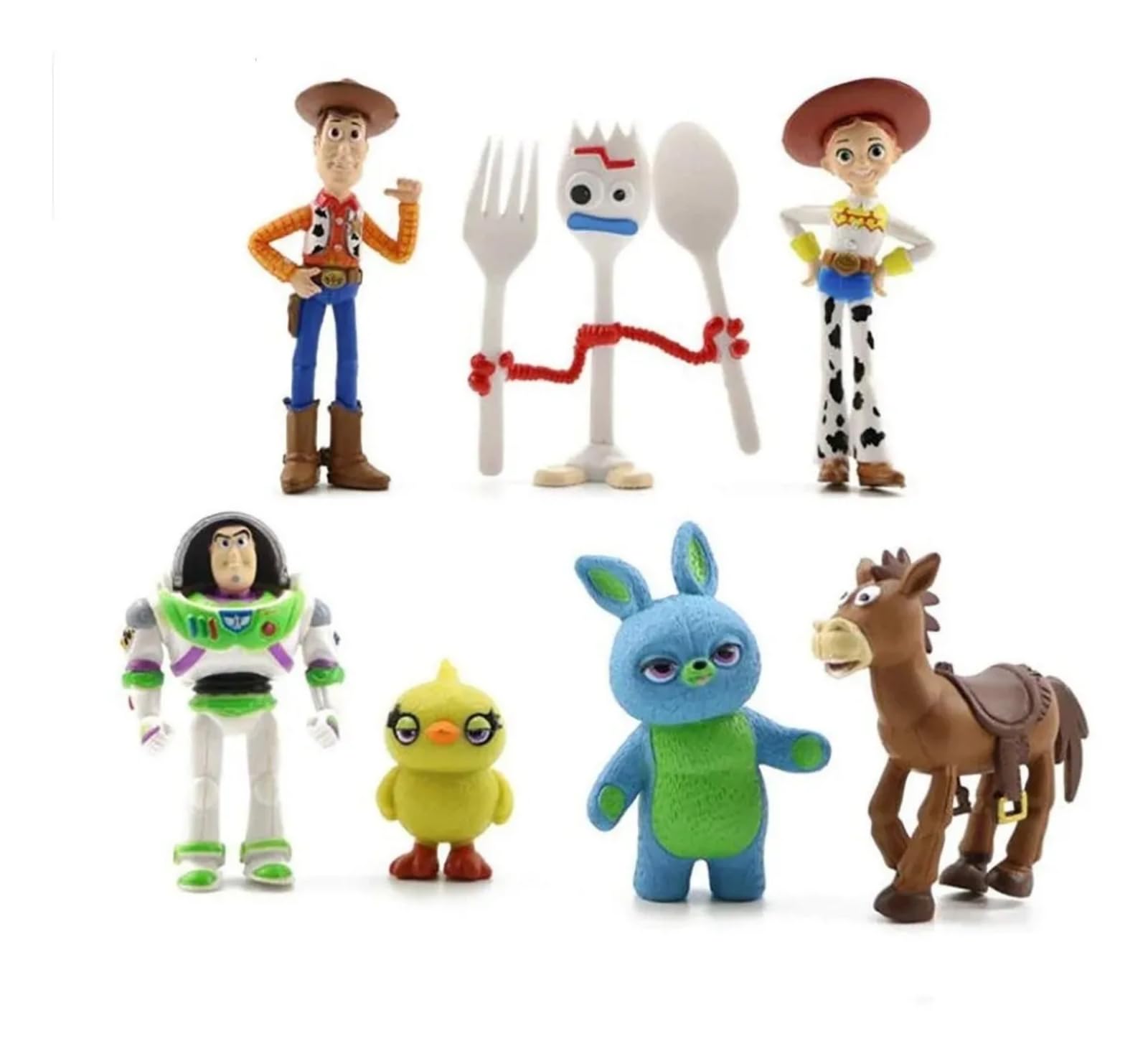 nine-tailed fox Animal Action Figurines,1.5-2.3 inches Mini Home Party Cake Desktop Decoration Toy Set (Pack of 7)