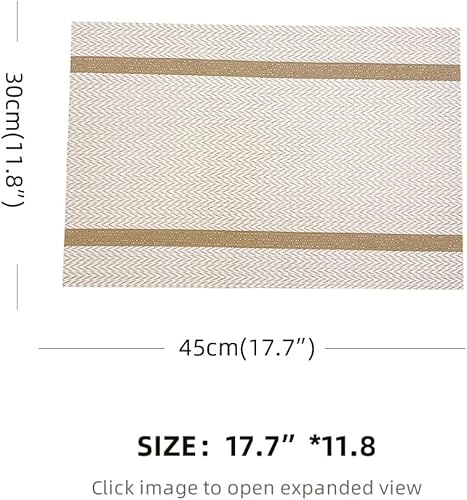 Miniatura 6 de Juego de 6 manteles individuales, manteles individuales de vinilo de PVC lavables resistentes al calor y manteles individuales duraderos