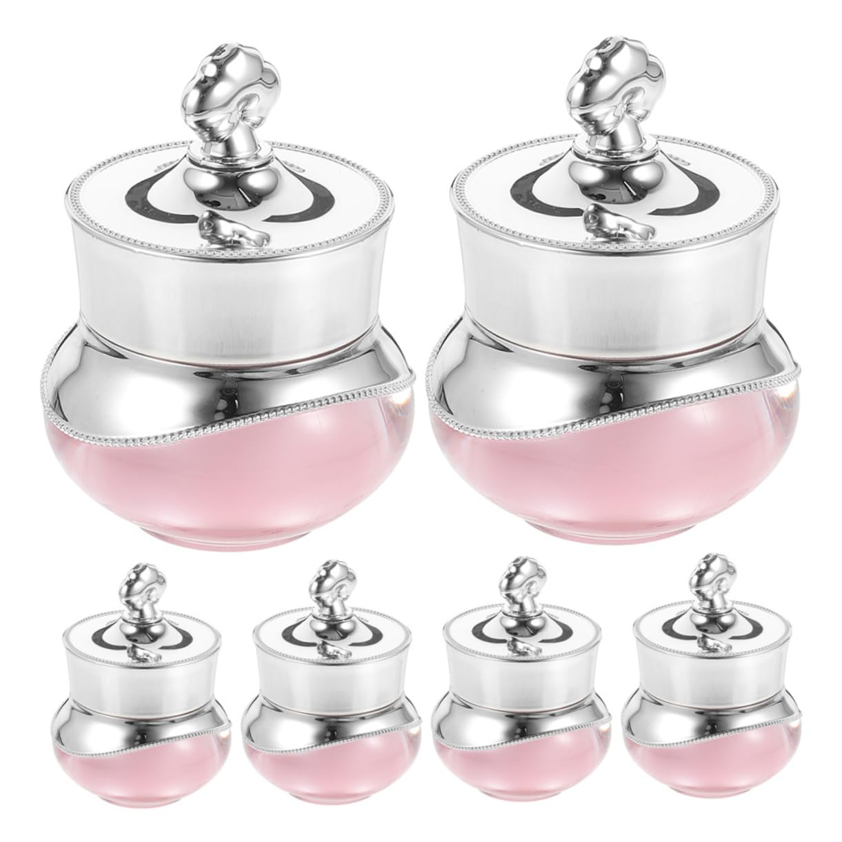 BESTYASH 4 Sätze Acryl-kronenflasche Probenbehälter Mit Deckel Creme Flaschen in Reisegröße Für Toilettenartikel Reisegläser Für Toilettenartikel, Auslaufsicher Rosa 6 Stück * 4