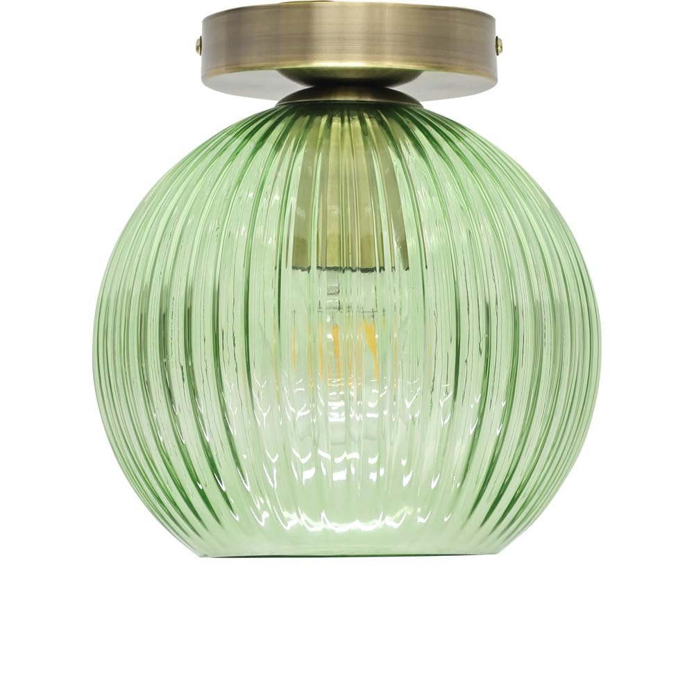 B&Q -  BetchleyGreen Glass Globe Antique Brass Ceiling Light Fitting