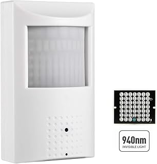 REVODATA HD 5MP PIR POE IP Camera, 3.7mm Pinhole Lens 940nm Invisible 48 LEDs IR Night Vision Indoor Security Camera, P2P PIR CCTV Video IP Surveillance POE Camera H.265 Motion detection (IPIR-P-HS)