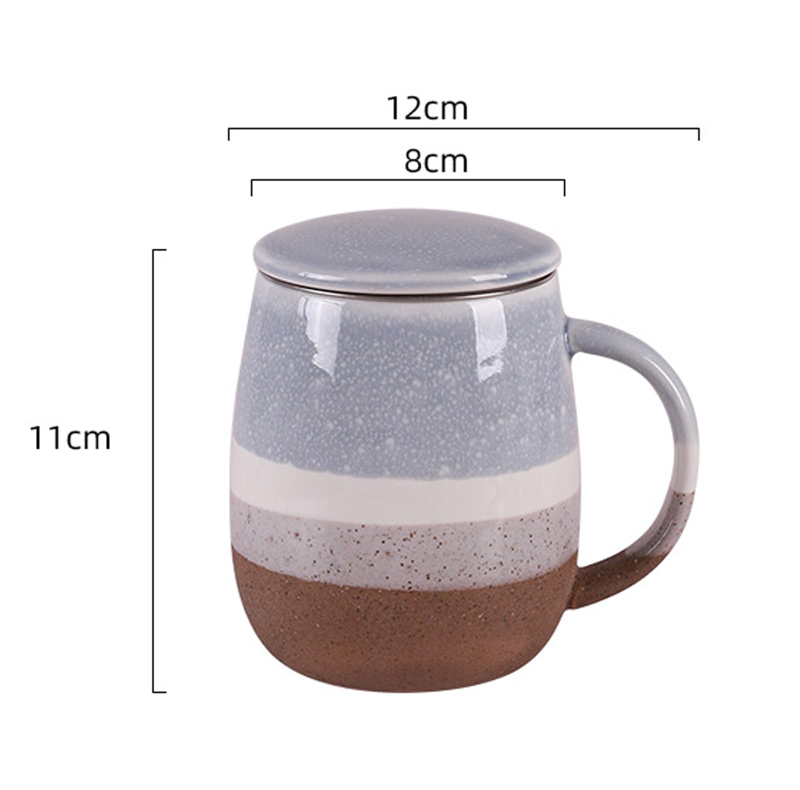 Tazza da tè con coperchio e colino, grande tazza in ceramica, 400 ml, per ammollo del tè