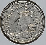 Collectible Coin JU0354 Barbados 1990 25 Cents