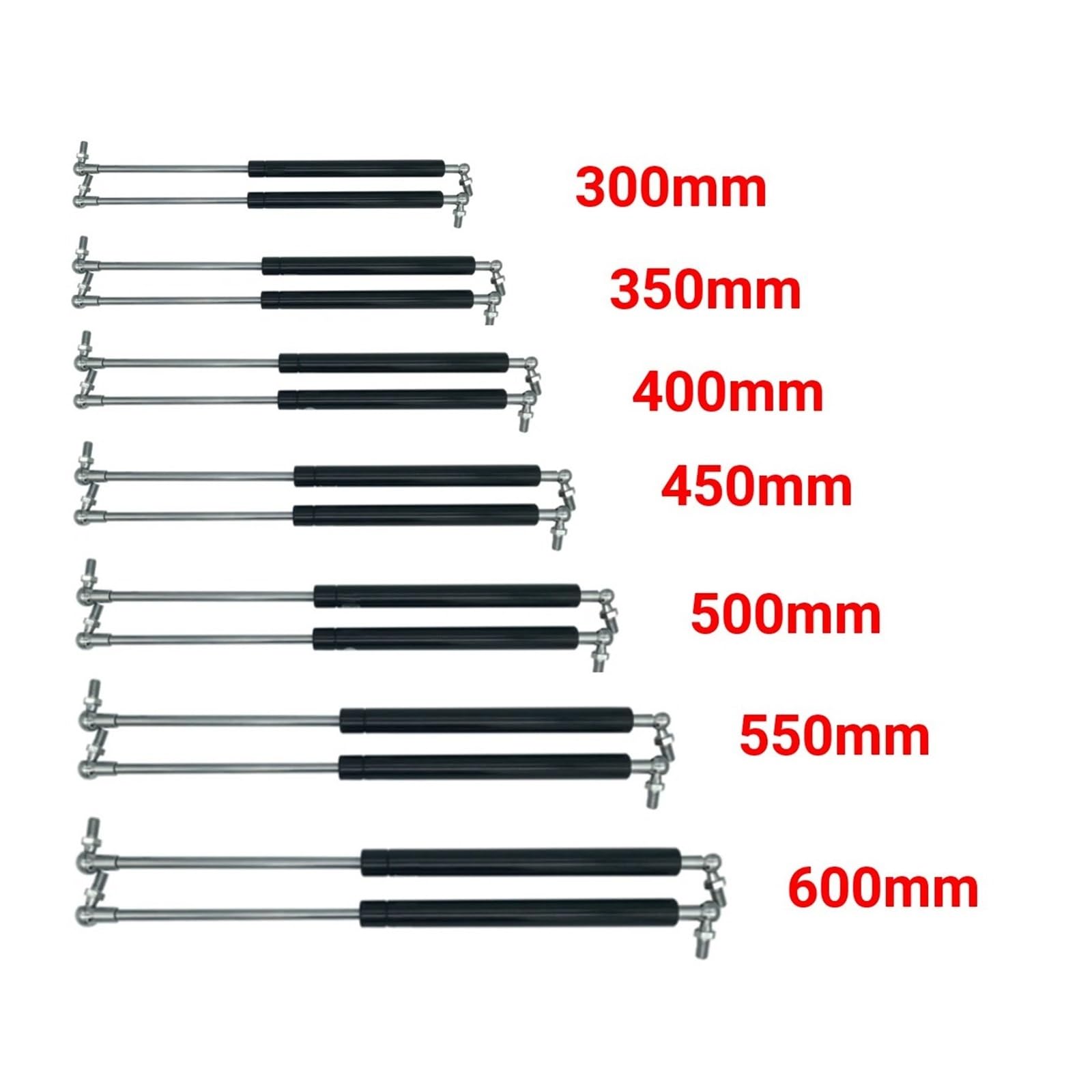 Ammortizzatori Gas 2 Pezzi Ammortizzatori Universali Auto Cofano Anteriore Posteriore Portellone Bagagliaio Sollevamento 300-600mm 200N Molle Gas(550mm)