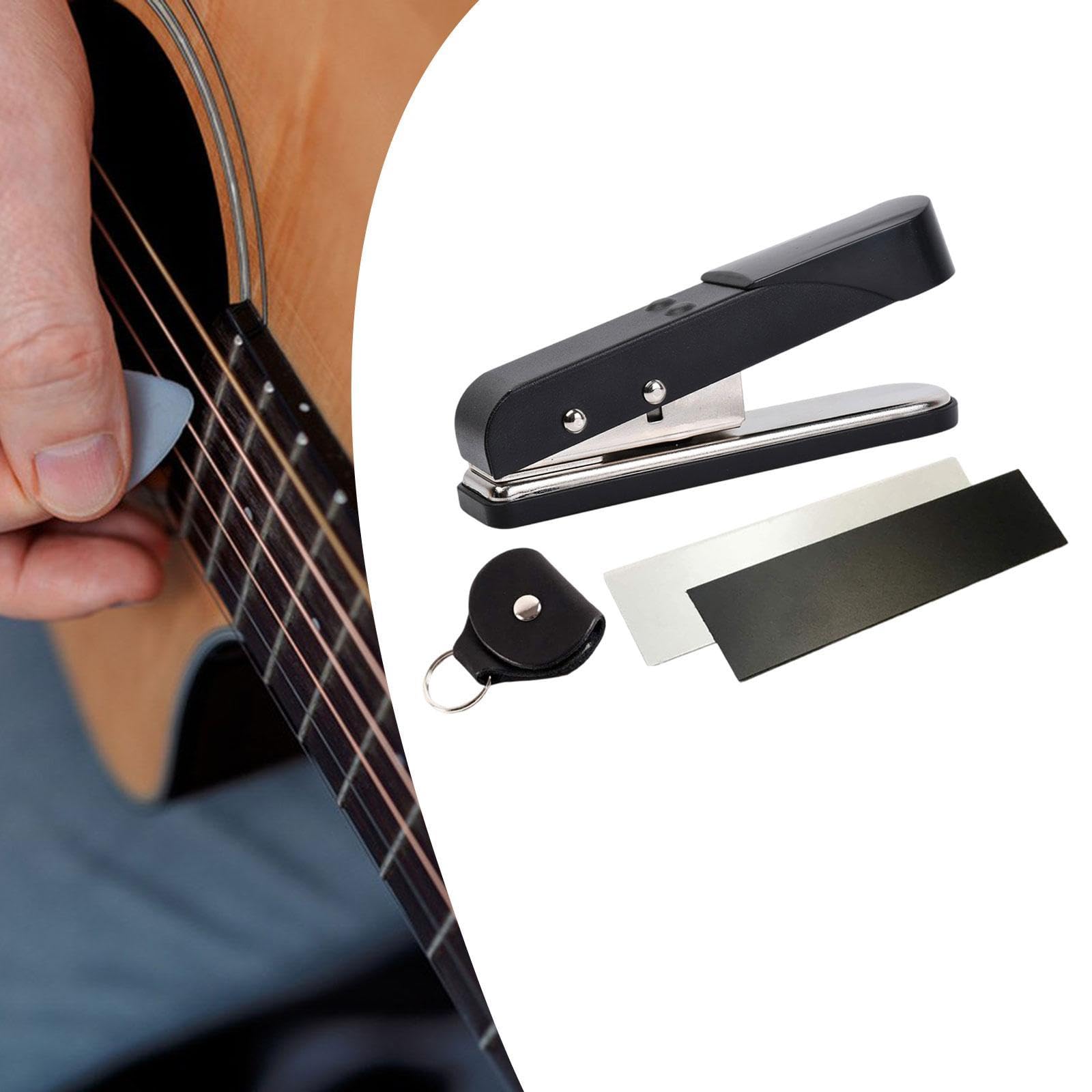 Fenteer Púa de Guitarra, Perforadora, Fabricante de Púas, Plancha única con Tiras para Púas, Hoja Y Soporte, Púas de Guitarra, Accesorios de Regalo para Princ, a