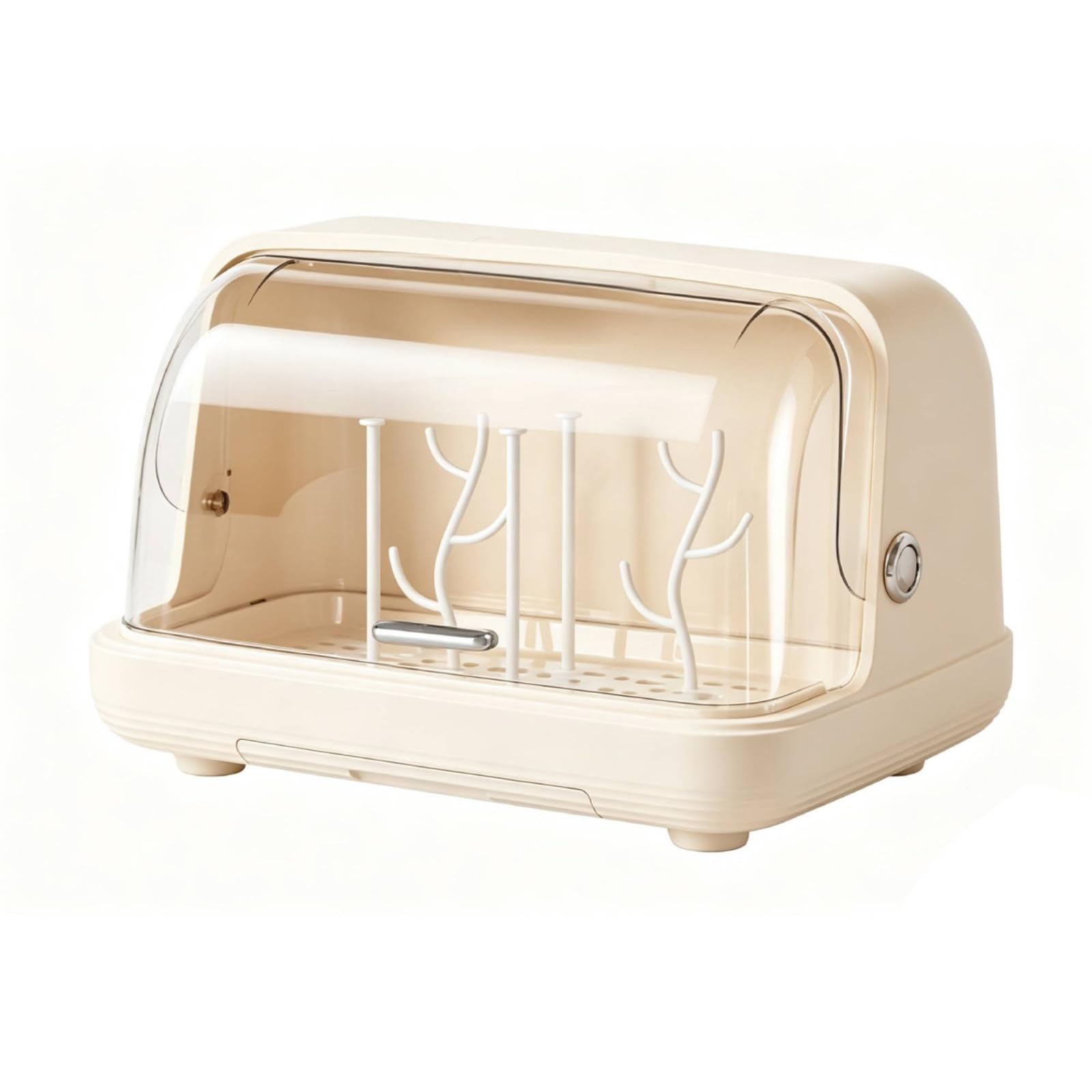 Caja Almacenamiento Biberones y Vajilla Desmontable Organizador Biberones con Puerta Abatible Transparen Gran Capacidad para Cocina, S