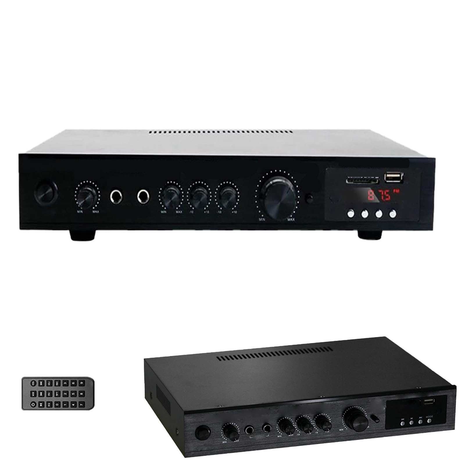 Amplificatore Hifi a 5.1 Canali con Bluetooth 5.1, 200 W +200 W Sd Mp3, Ingressi Microfono, Coassiale Ottico, Amplificatore Audio Domestico, Subwoofer per Home Theater Alta Potenza