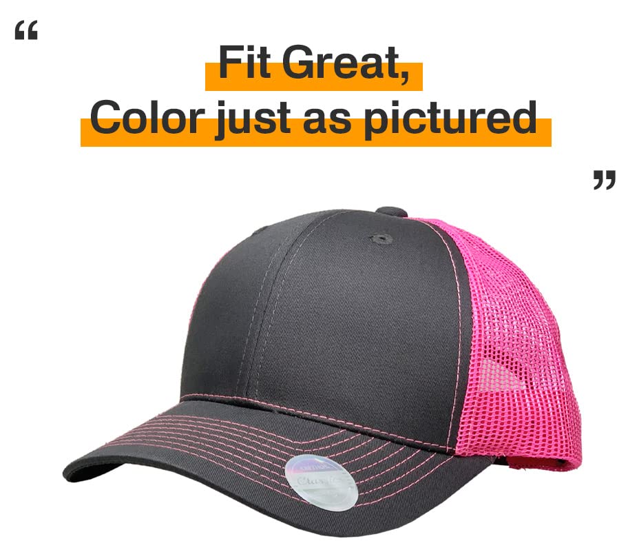 Image of Classic 6 Panel Cotton Twill Mesh Trucker Cap Hat Adjustable Snapback Hat