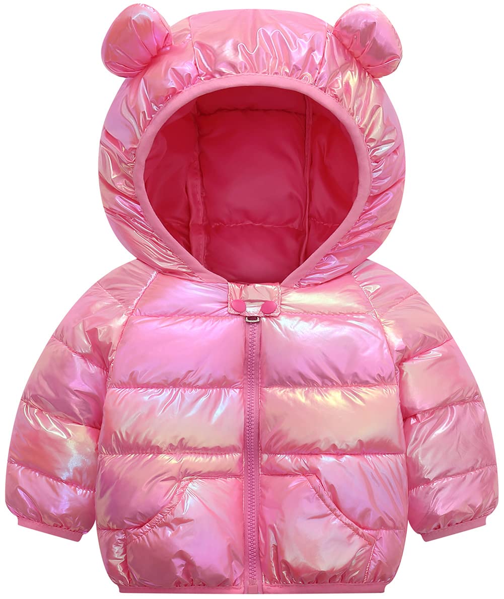 UNICOMIDEAWinter Coats for Kids 3D Print Down Alternative Hoods Baby Girls Coat for 6M-6T
