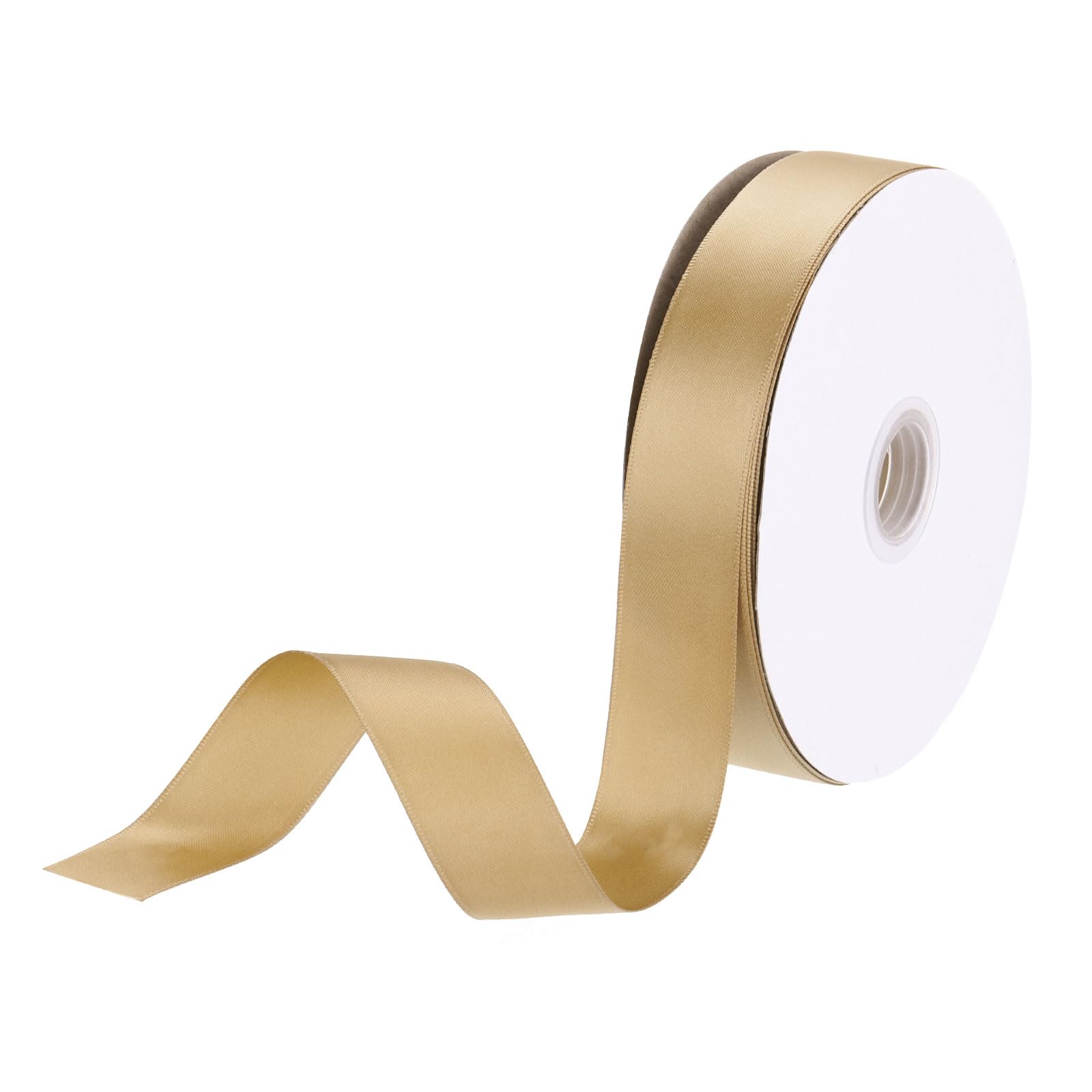 DMiotech 25mm Satin Ribbon 46m/150ft Thin Double Face Fabric Grosgrain Ribbon for Gift Wrapping Floral Hair Flower Bouquet Gold