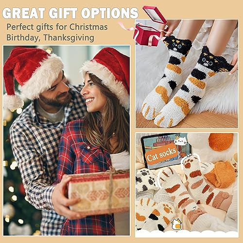 Image of Ginmewrae Fuzzy Socks for Women Cozy Soft Fluffy Slipper Socks Home Sleeping Warm Socks Stocking Stuffer Gift for Women