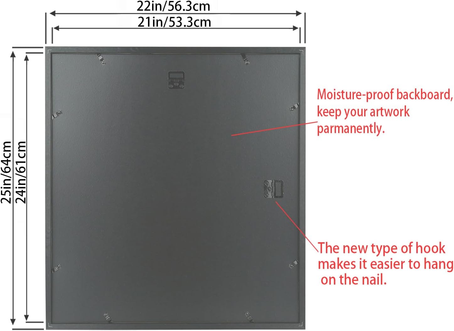 Mxtallup 21x24 Picture Frames Solid Wood Poster Frame for Wall 21x24 Photo Frames Family Black (T22B2124)