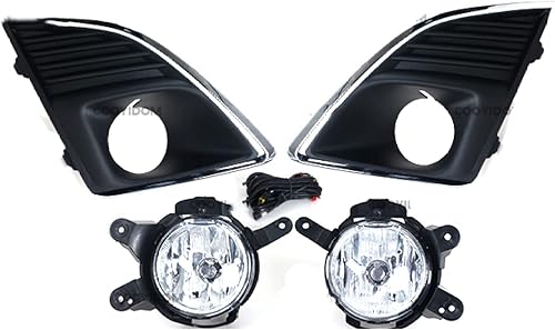 Qwjdsb for Chevrolet Cruze 2013 2014 2015 with Fog Lamp Cover and Relay Switch Button A Set of 12V 35W Car Front Fog Lamp Assembly