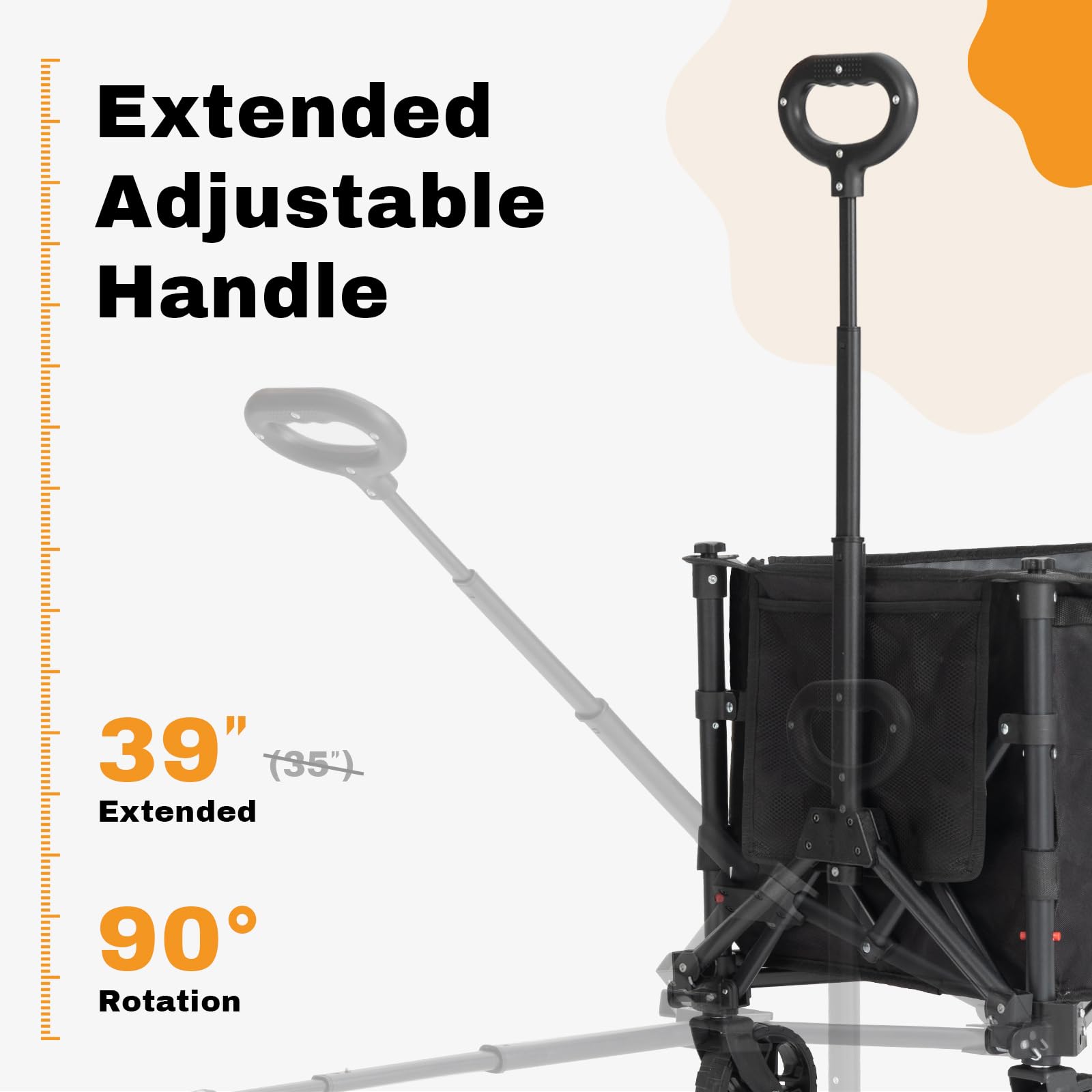 Overmont Carrello Pieghevole 3 in 1-120 L Grande Capacità, Portata fino a 100 kg - Carrello con Ruote Tutto Terreno, Leggero e Compatto - per Campeggio, Spiaggia, Giardino, Shopping e Sport