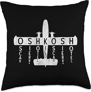 Phonetic Alphabet Oshkosh Wisconsin Airport Taxiway Sign Throw Pillow
