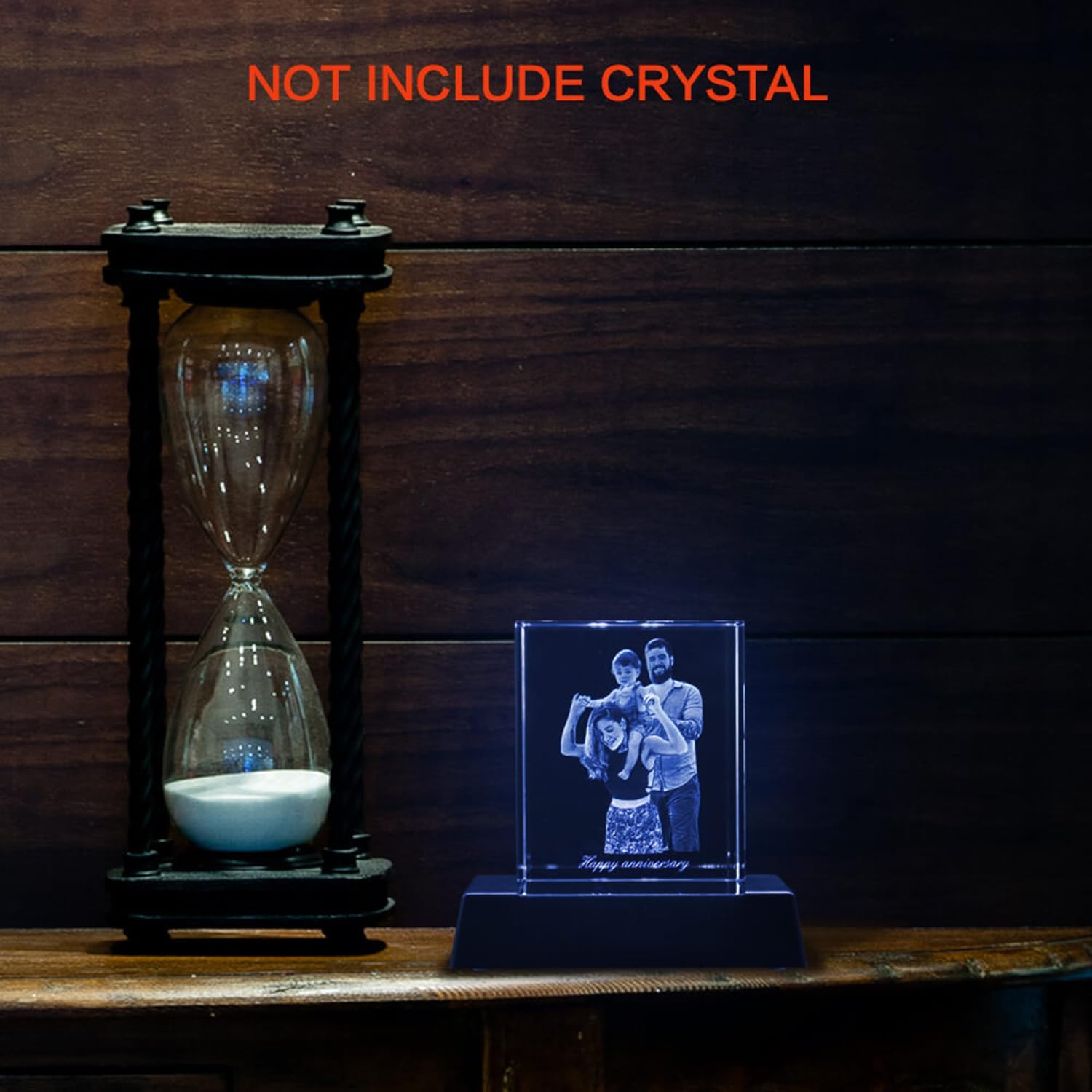 HAN'S LASER LED Light Base for 3D Crystal Photo, Colorful Lighted Display Stand, Suitable for Glass Crystal Artwork,Holiday Party Decoration (Medium Square)