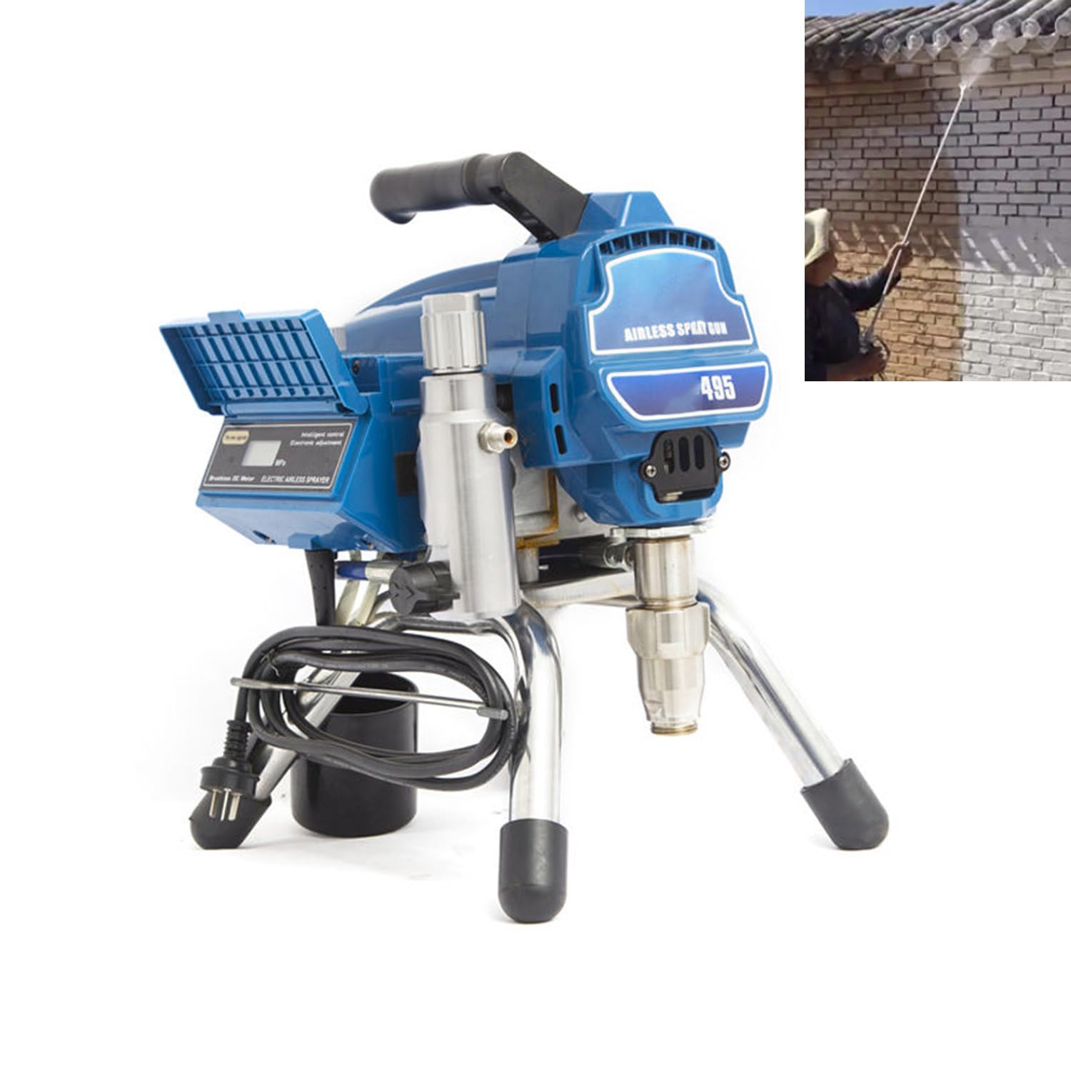 Pulverizador de Pintura airless de 1500 W, Alta presión de 20 MPa, caudal de 2,2 L/min, para Pintura de látex, Aceite, tintes y Lavado de Coches, Bomba de Acero Inoxidable, Motor de Cobre