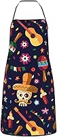 Vista 10 de Delantal de calavera de azúcar, delantales de cocina para hombres y mujeres, delantal de cocina, delantal de chef, delantales de jardín ajustables