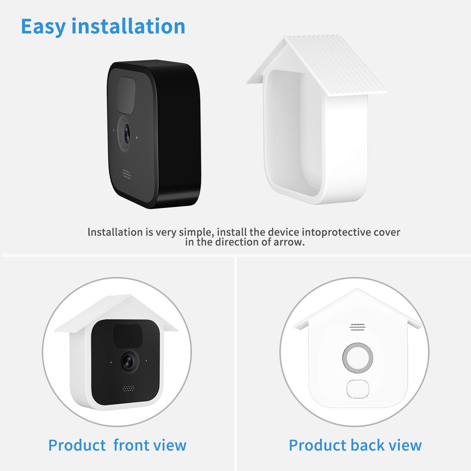 HOLACA Lot De 2 Coques En Silicone Compatibles Avec Toutes Les Nouvelles Caméras D'extérieur Blink - Étanche, Douce, Légère, Fiable Et Durable - Pour Caméra De Sécurité Extérieure à Domicile Blink