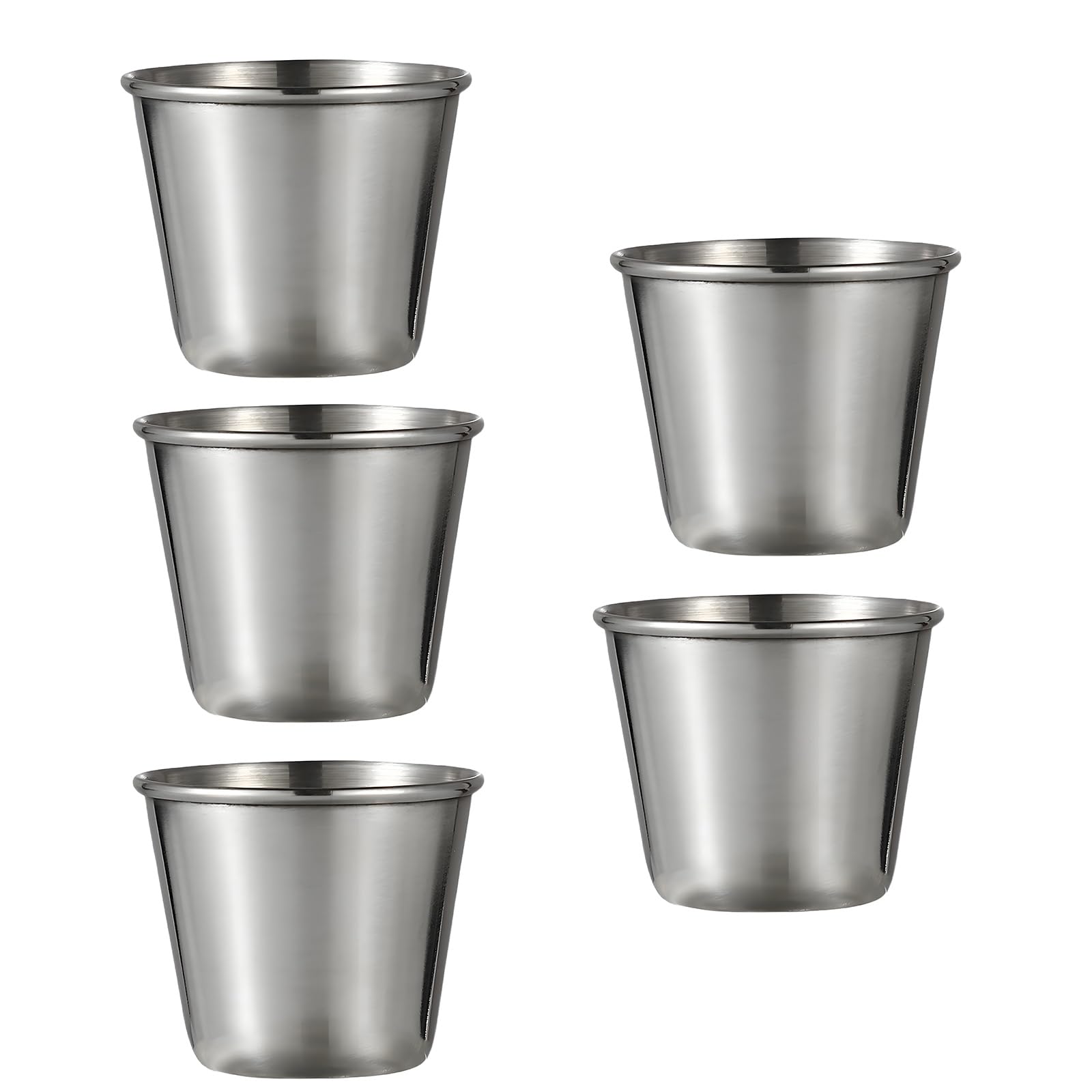 TQUXNGA Stainless Steel Small Cocktails Shot Glasses Drinking Vessel Cup for Whiskeys Tequilas and Liquor Portable Barwares Drink Tasting Cups