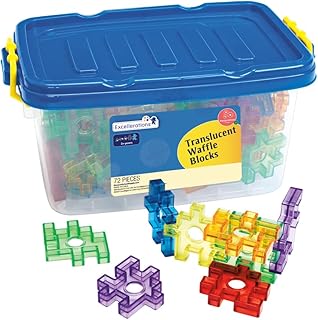 Translucent Waffle Blocks - 72 Pieces