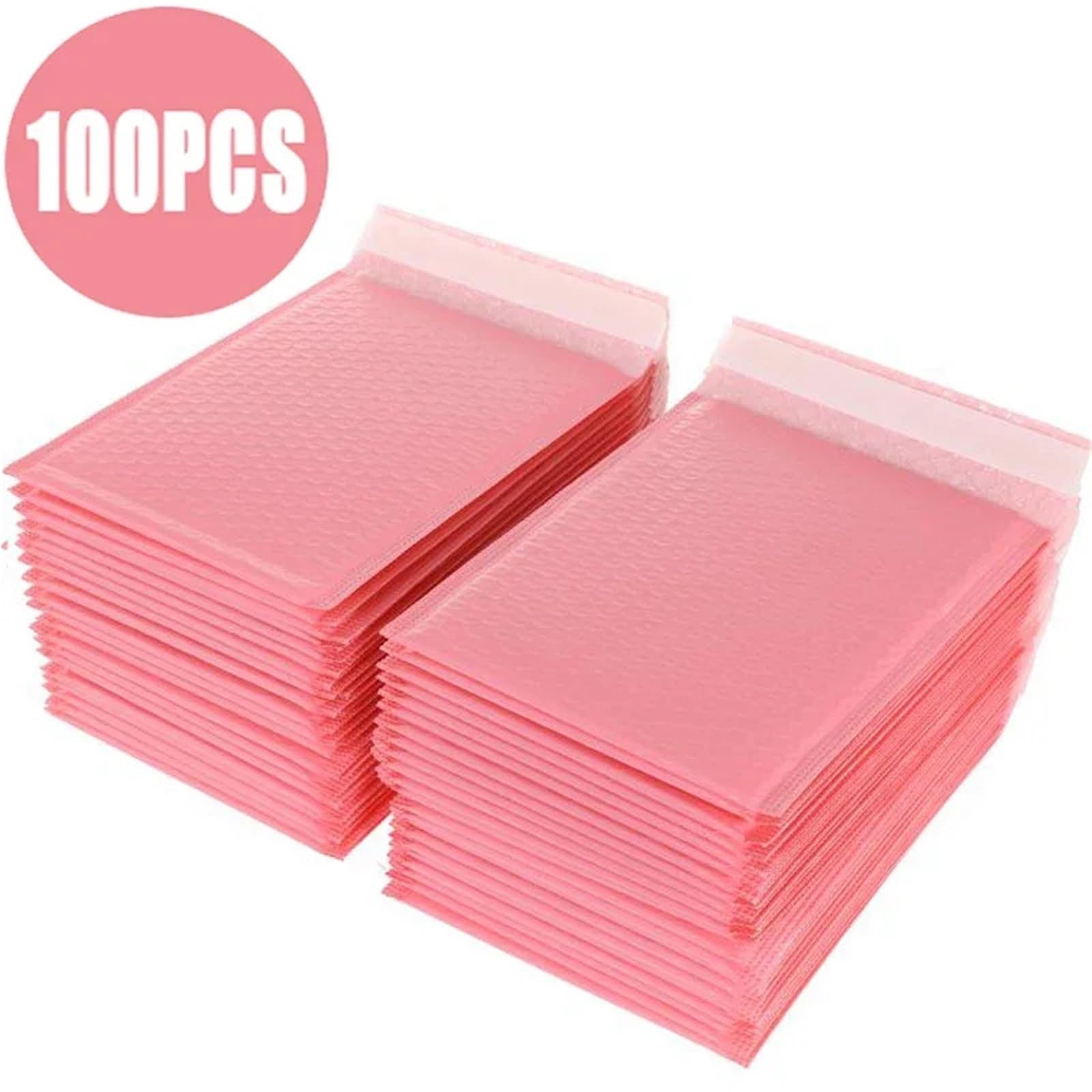 100 pezzi Buste imbottite buste con chiusura a bolle poli rosa da automatica for riviste foderate per Imballaggio(Pink,15 * 20cm)
