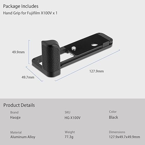 Miniatura 8 de Haoge HG-X100V Placa de liberación rápida Soporte de cámara Soporte de mano para Fujifilm Fuji X100V X100F Cámara Fit Arca Swiss Sunwayfoto Kirk RRS