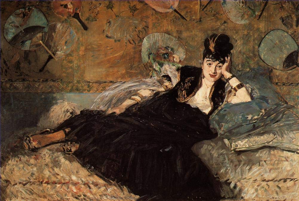 Amazon.co.jp: つの絵画 扇を持つ女性 印象派 エドゥアール・マネ