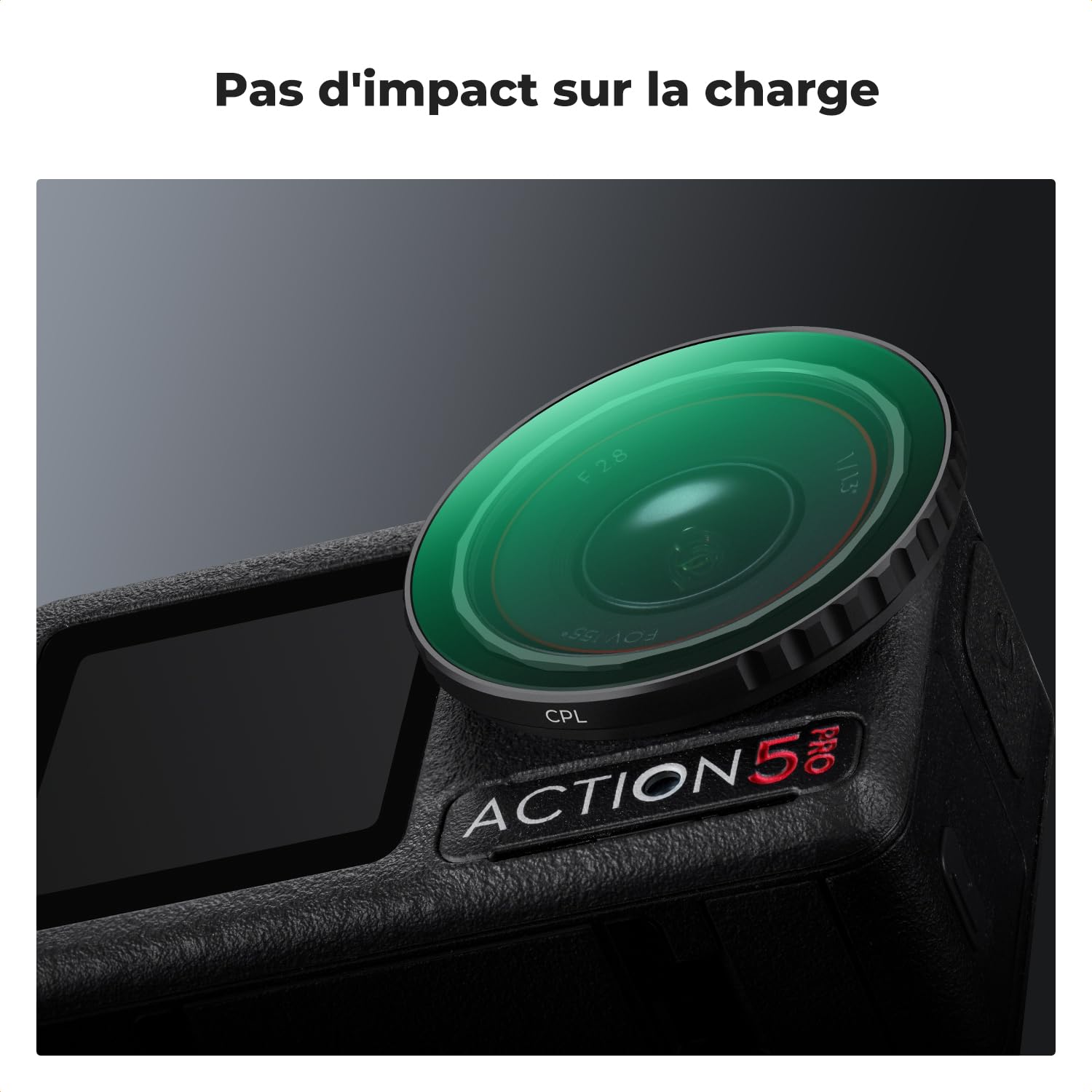 K&F CONCEPT Filtres CPL Polarisant Snap-on Compatible avec DJI 0smo Action 3/4/5 Pro HD Nano-revêtements Étanche Anti des Rayures Léger