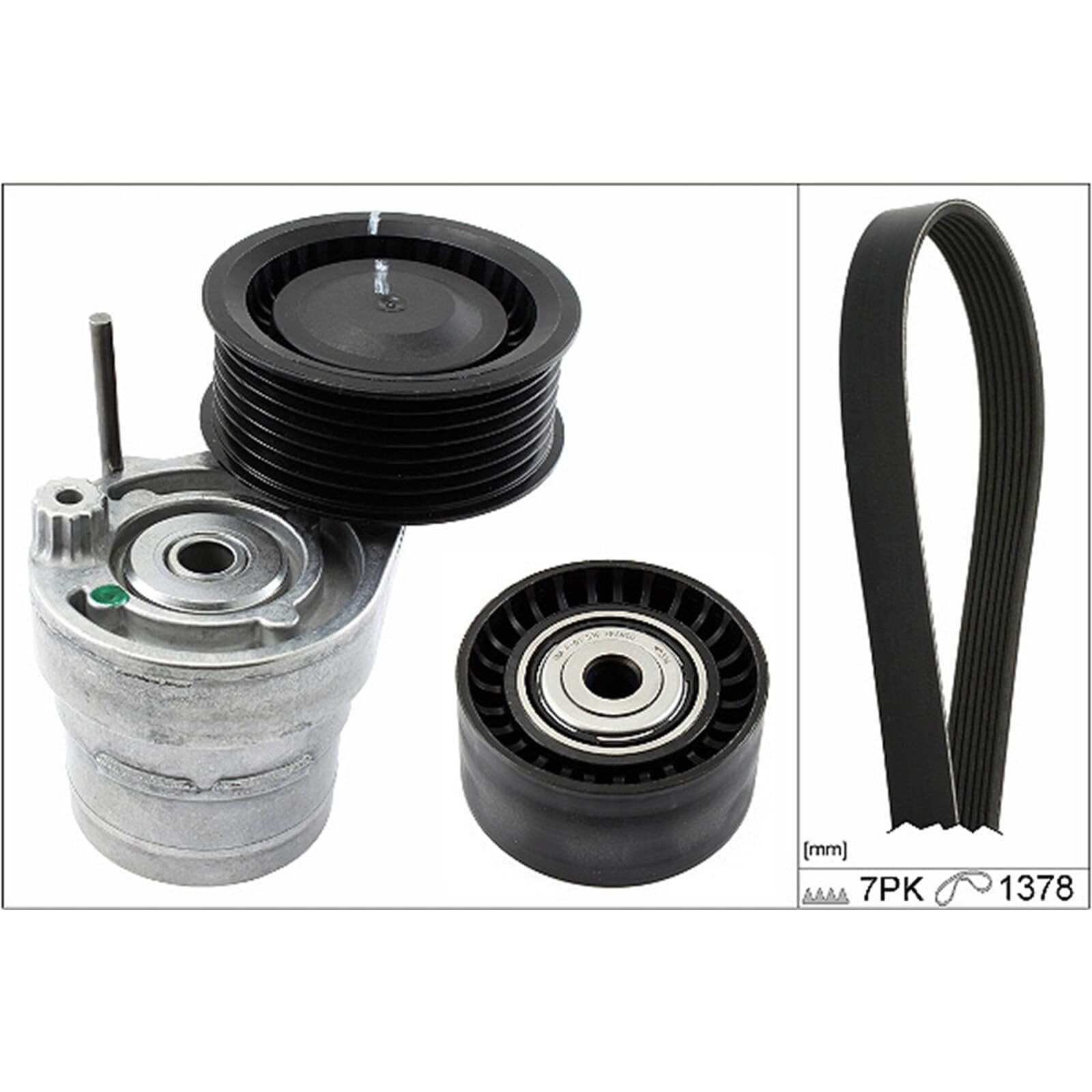 INA Jeu de courroies trapézoïdales à nervures 529 0313 10 1378mm Compatible avec RENAULT Twingo 3 3/5 portes BCM, NISSAN MICRA V K14, SMART FORTWO Coupé 453