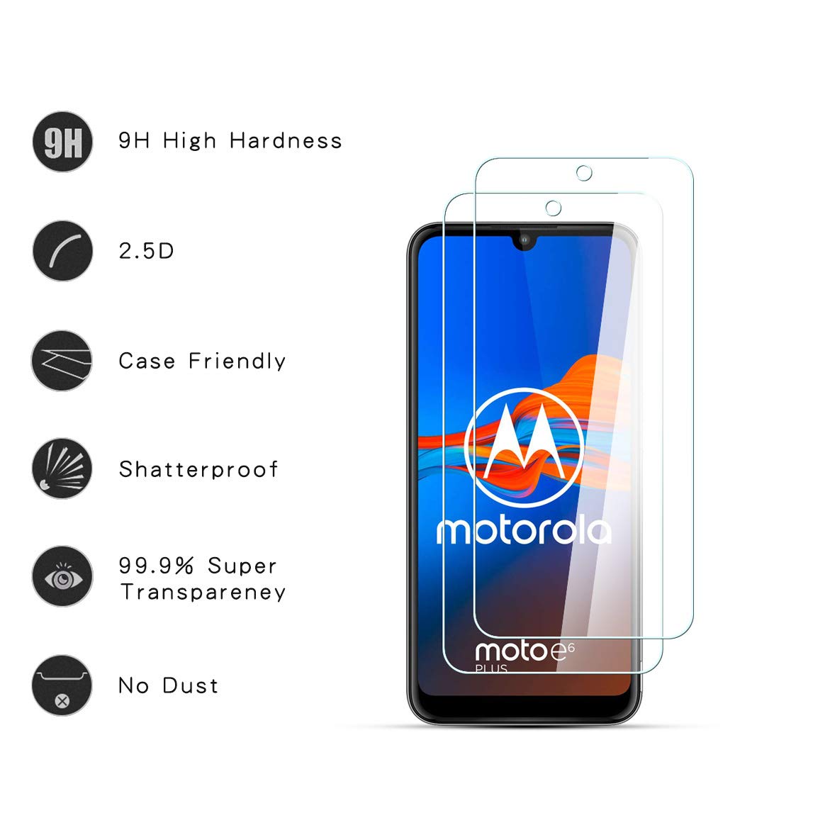 2x BROTECT Pellicola per Motorola Moto E6 Play Trasparente