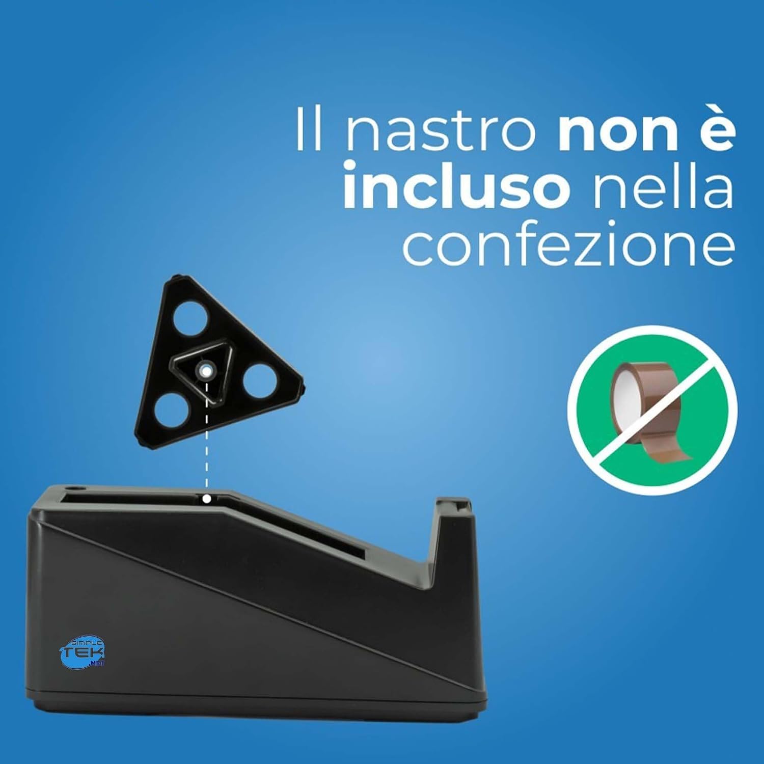SIMPLETEK - 6x Dispenser da Tavolo Nastro Adesivo Anima Doppia 25mm 76mm